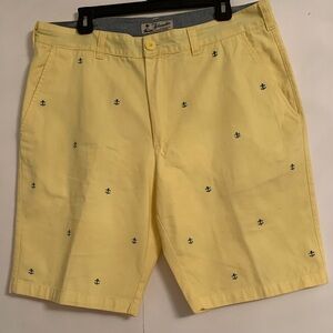 Original Islandia Closing Co. Yellow Embroidered Anchors Men Shorts Size 36
